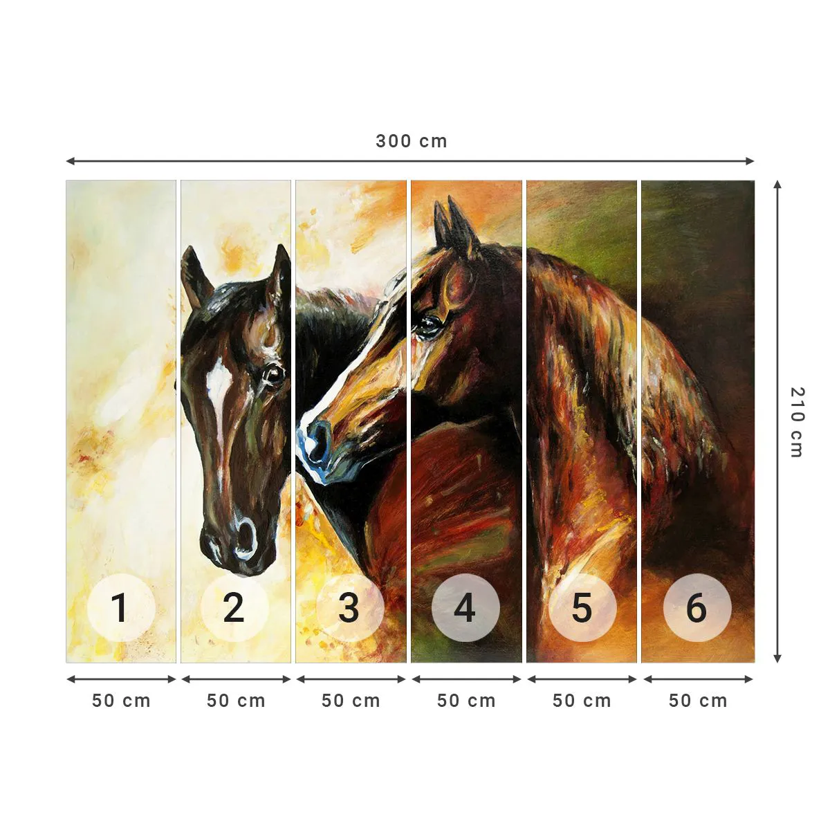 Fototapet Premium Sand - Dubbelt så mycket charm - Djur, Hästar, Natur - 300x210 cm