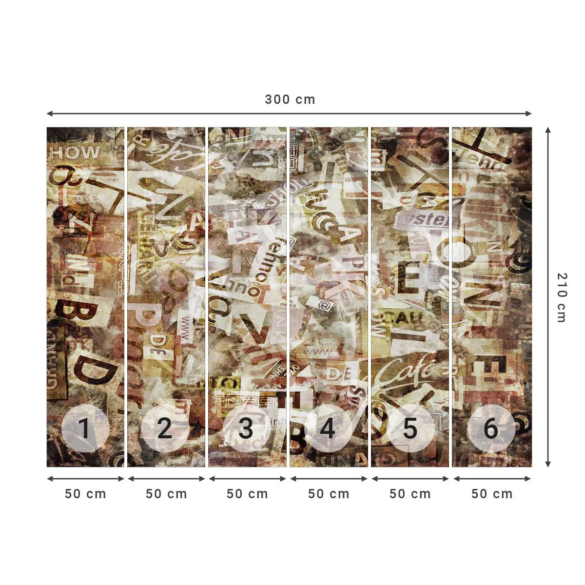 Papel de Parede Premium Canvas - Unificando a conversa fiada - Grafite, Mural, Pedaço - 300x210 cm