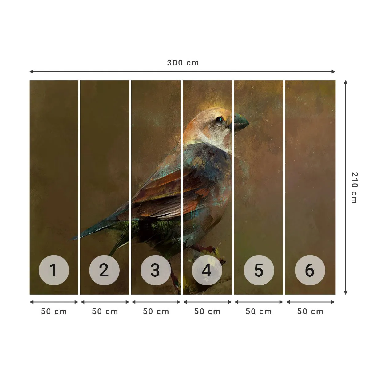 Photo Wallpaper Premium Canvas - Sparrow, a Little Birdy - Abstraction, Bird, Nature - 300x210 cm