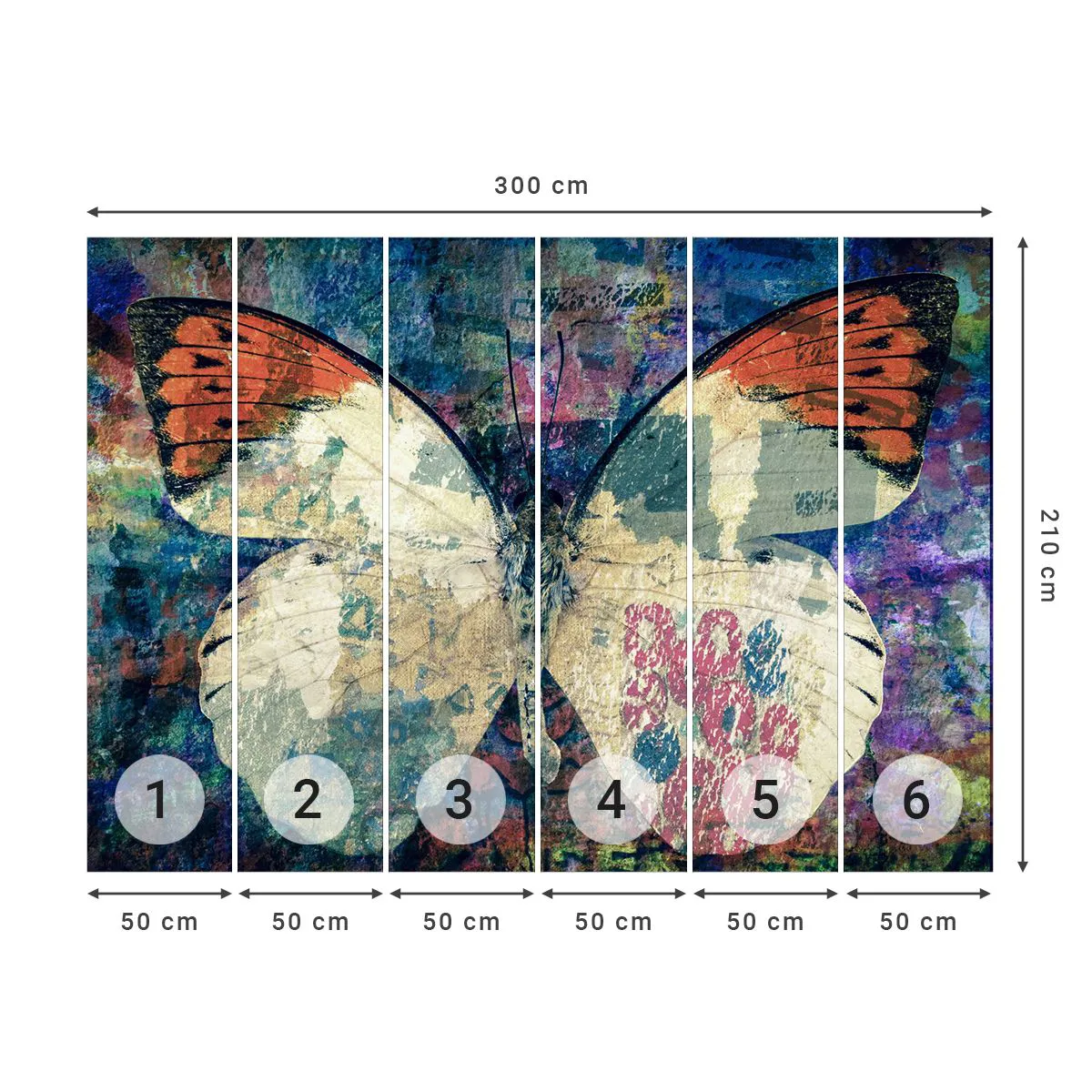 Fototapete Premium Sand - Subtile Zerbrechlichkeit - Schmetterling, Abstraktion, Stück - 300x210 cm