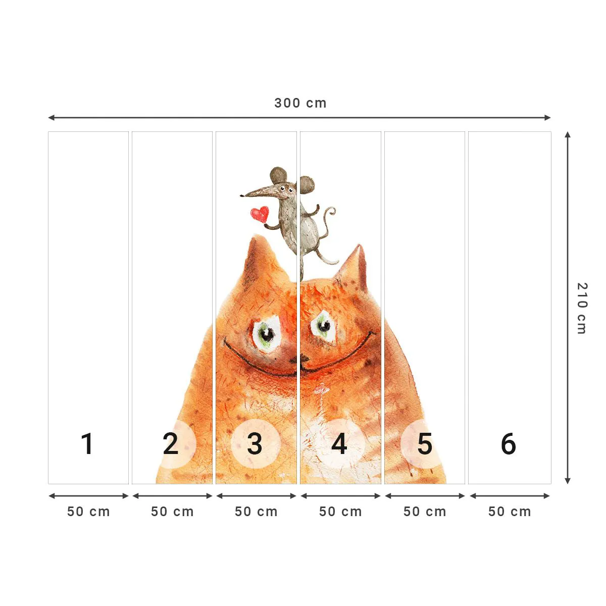 Tapet Standard Eco - Paradoxurile iubirii - Pentru copii, Mouse, Pisică - 300x210 cm