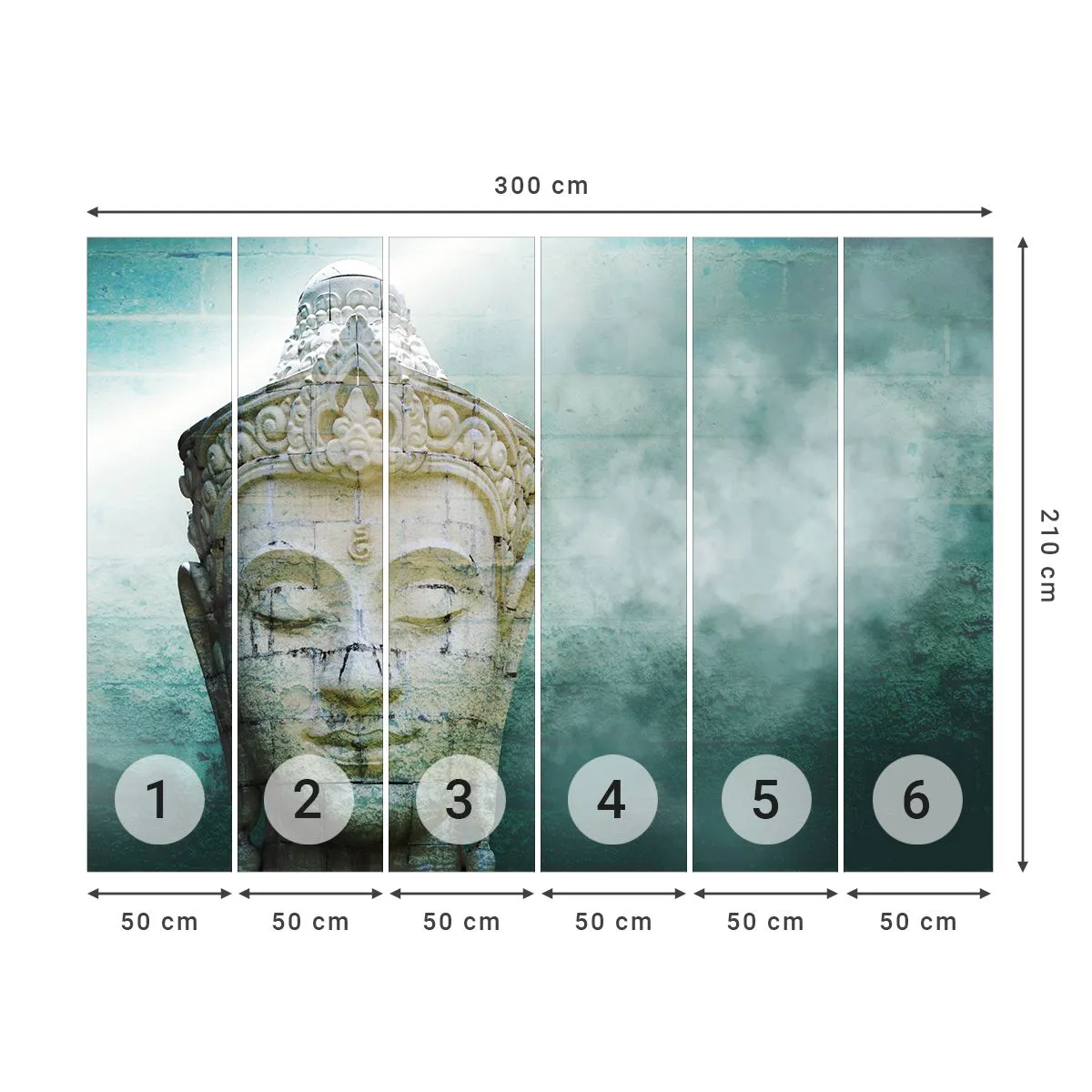 Photo Wallpaper Standard Eco - In Search of Light - Buddha, Buddha statue, Asia - 300x210 cm