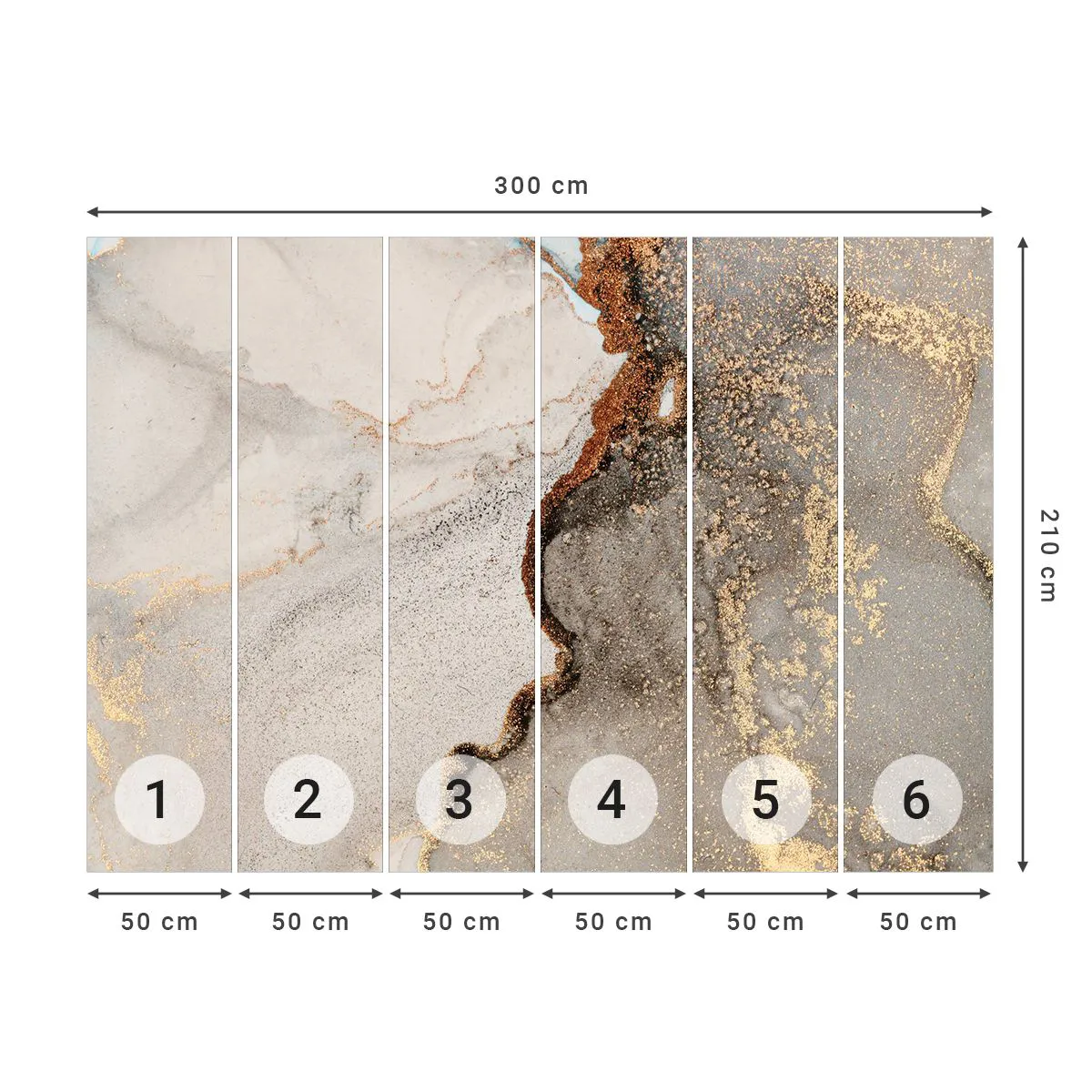 Fotomural Premium Sand - En la frontera de los colores - Abstracción, Pedazo, Arte Moderno - 300x210 cm