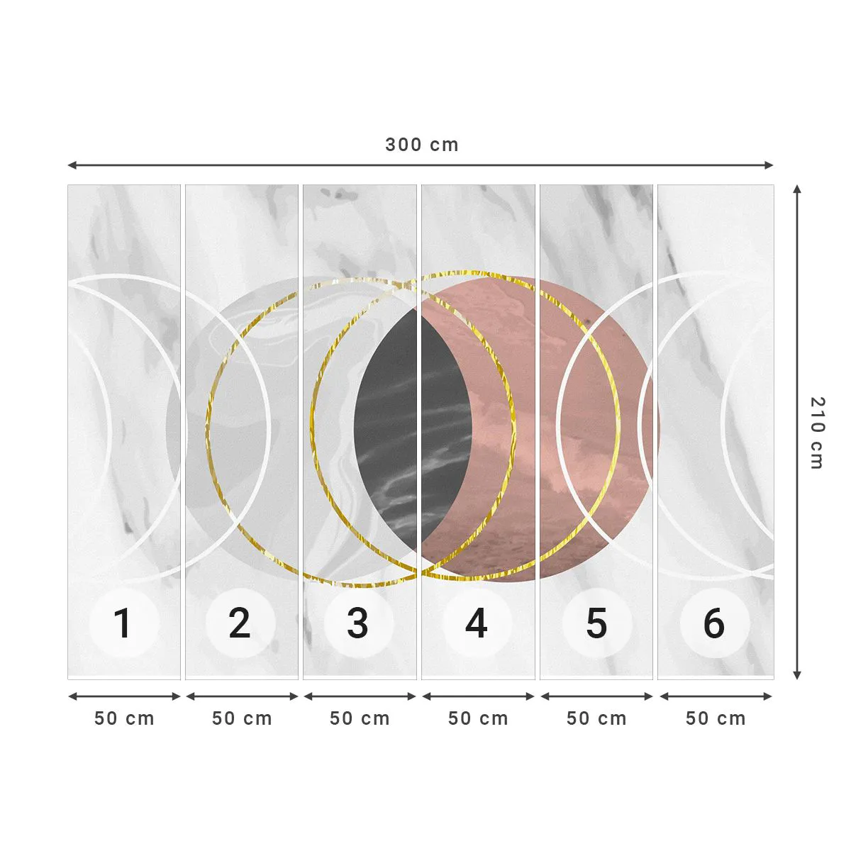 Tapet Premium Canvas - Muzica sferelor - Abstracția, Bucată, Districte - 300x210 cm