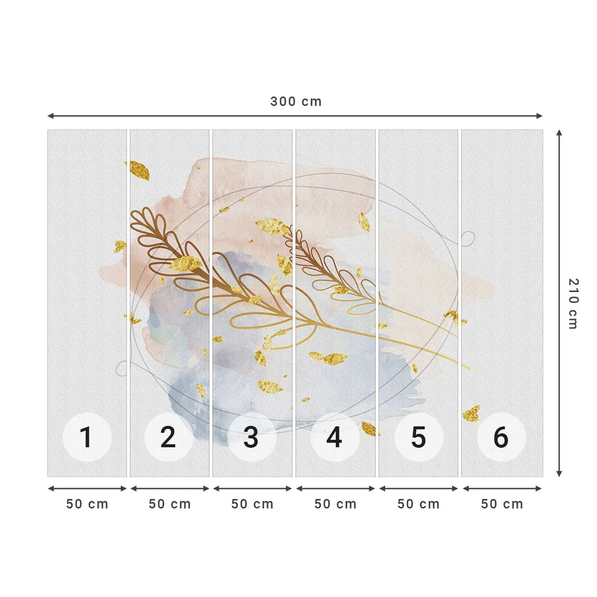 Photo Wallpaper Premium Canvas - Golden Blast - Bright, Minimalistic, Modern - 300x210 cm