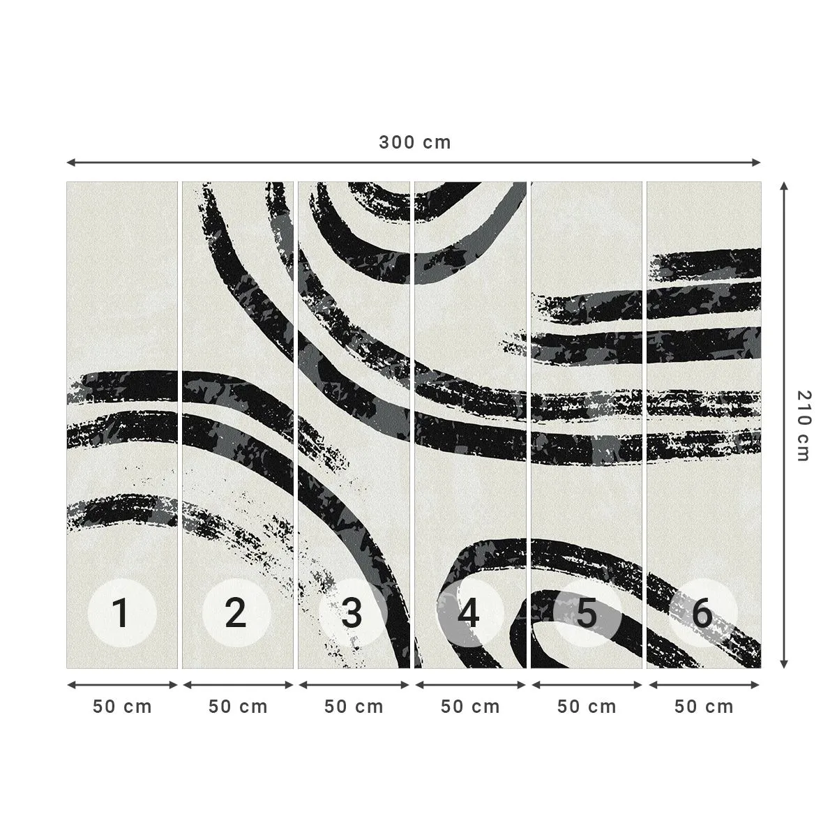 Fototapete Premium Sand - Bei Hälfte angehalten - Minimalismus, Striche, Boho - 300x210 cm
