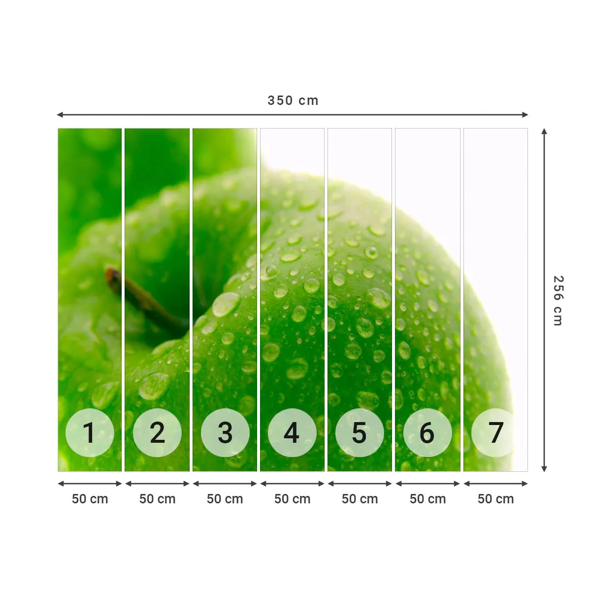 Tapet Premium Sand - Prospețime verde rece - Fructe, Măr, Gastronomie - 350x256 cm