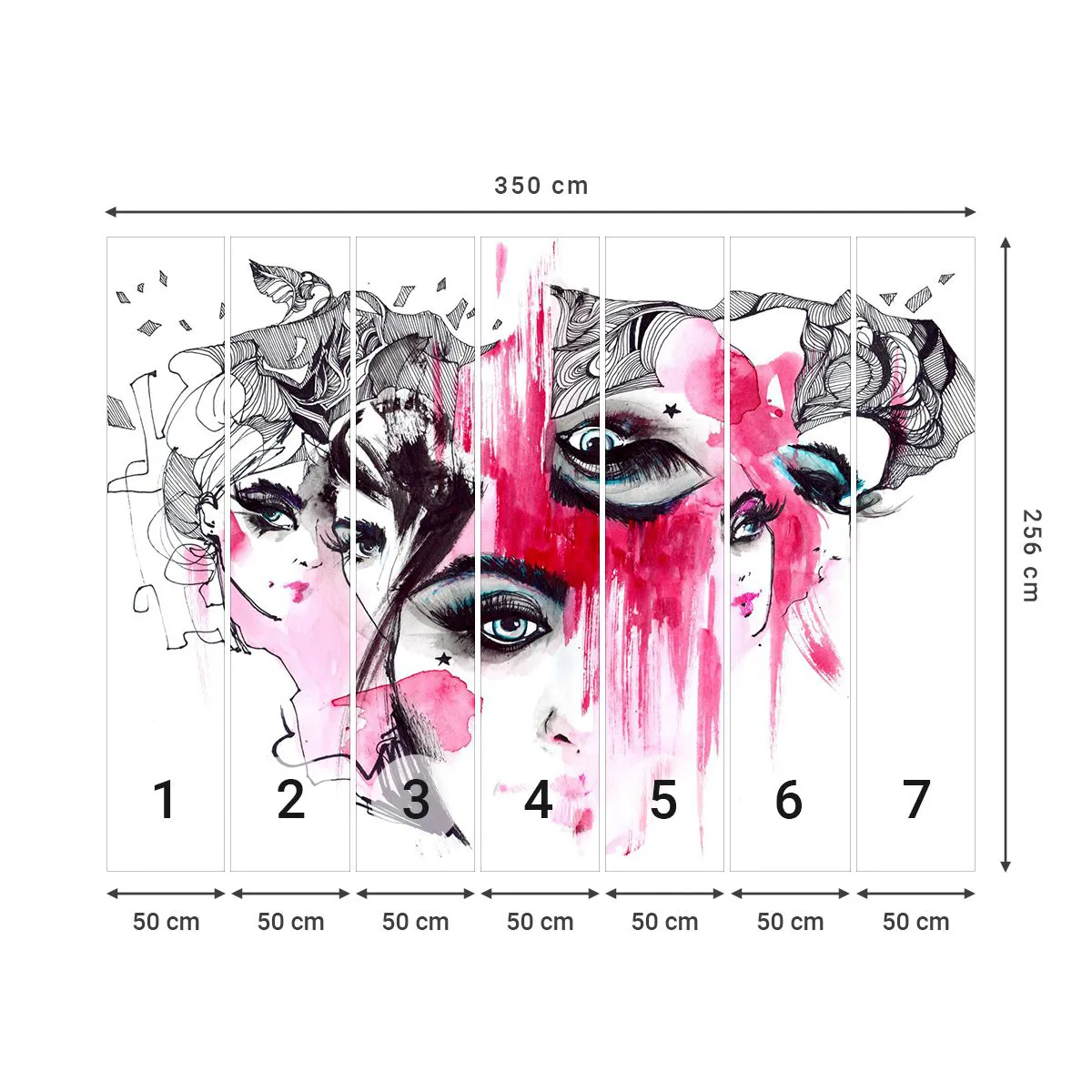 Fotomural Premium Sand - , - Ojo de mujer, cara de mujer, Pedazo - 350x256 cm