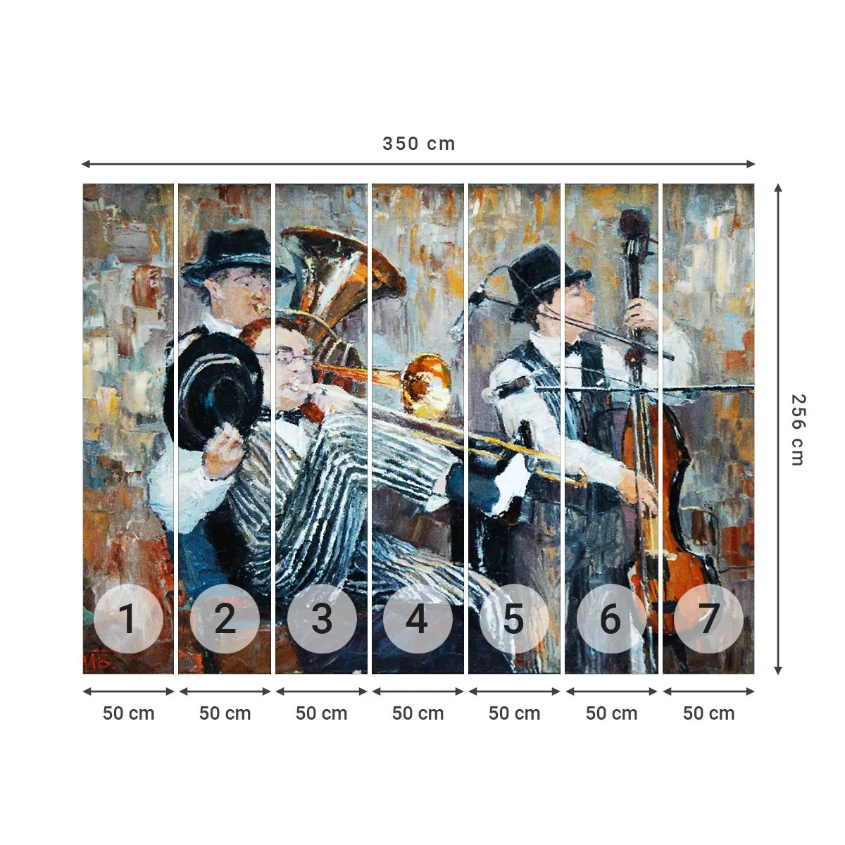 Photo Wallpaper Standard Eco - All That Jazz - Music, Band, Musical instruments - 350x256 cm