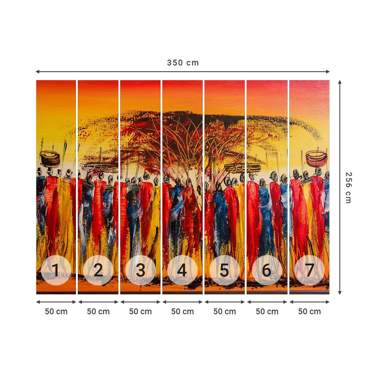 Fotótapéta Premium Sand - Oda, oda, oda oda mennek - Darab, Emberek, Afrika - 350x256 cm