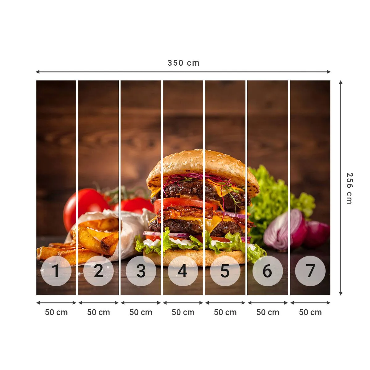 Fototapeta Standard Eco - Zakazany owoc - Gastronomia, Hamburger, Burger - 350x256 cm