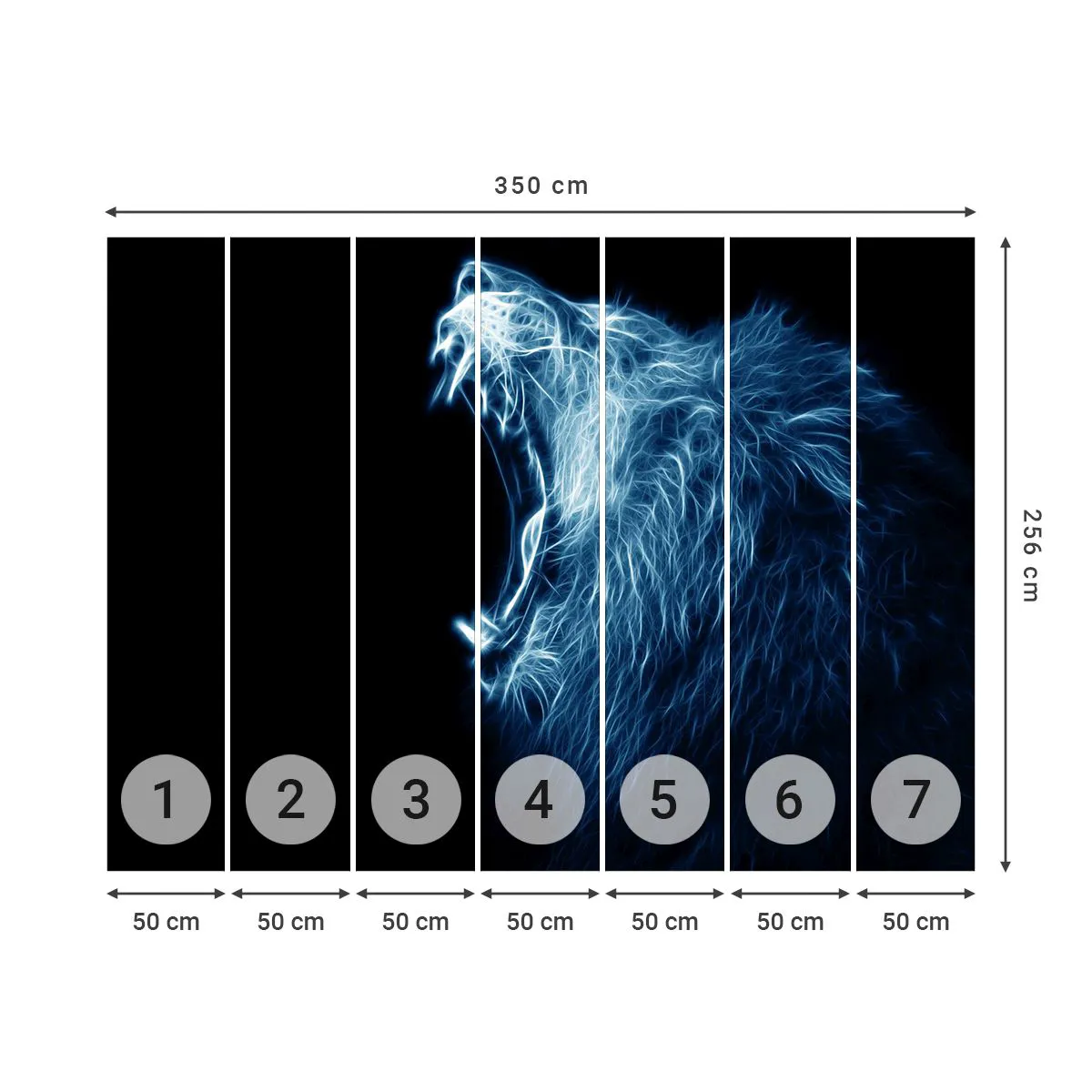Fototapeta Standard Eco - Ohnivý hnev kráľa - Abstrakcia, Lev, Zvieratá - 350x256 cm
