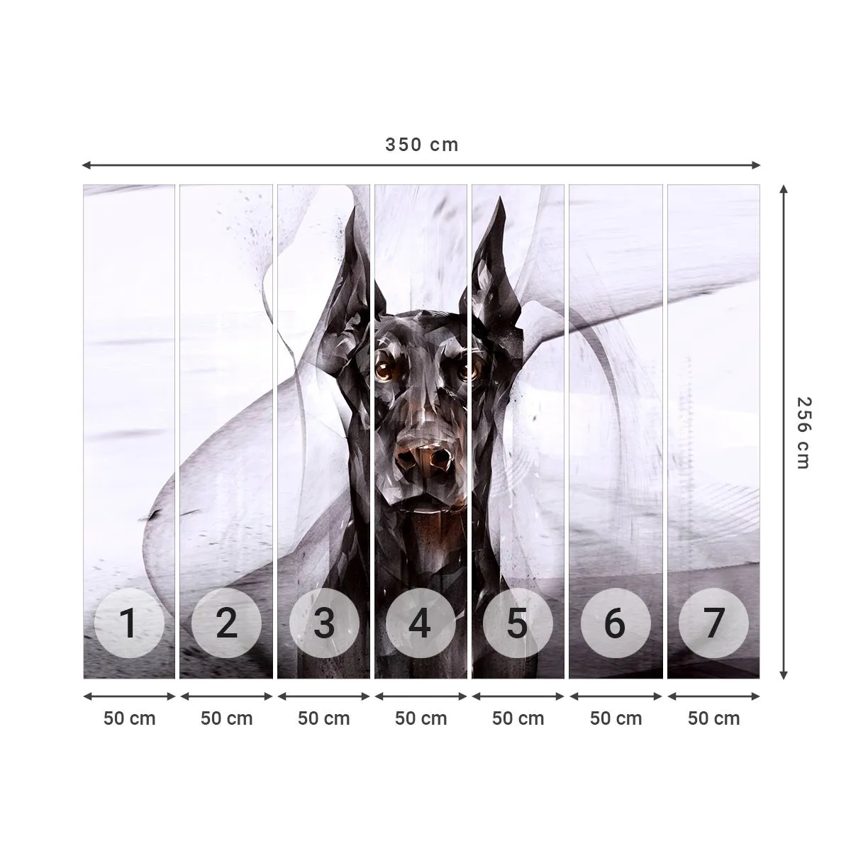 Fotomural Premium Canvas - Nacido noble - Abstracción, Caballero, Perro - 350x256 cm