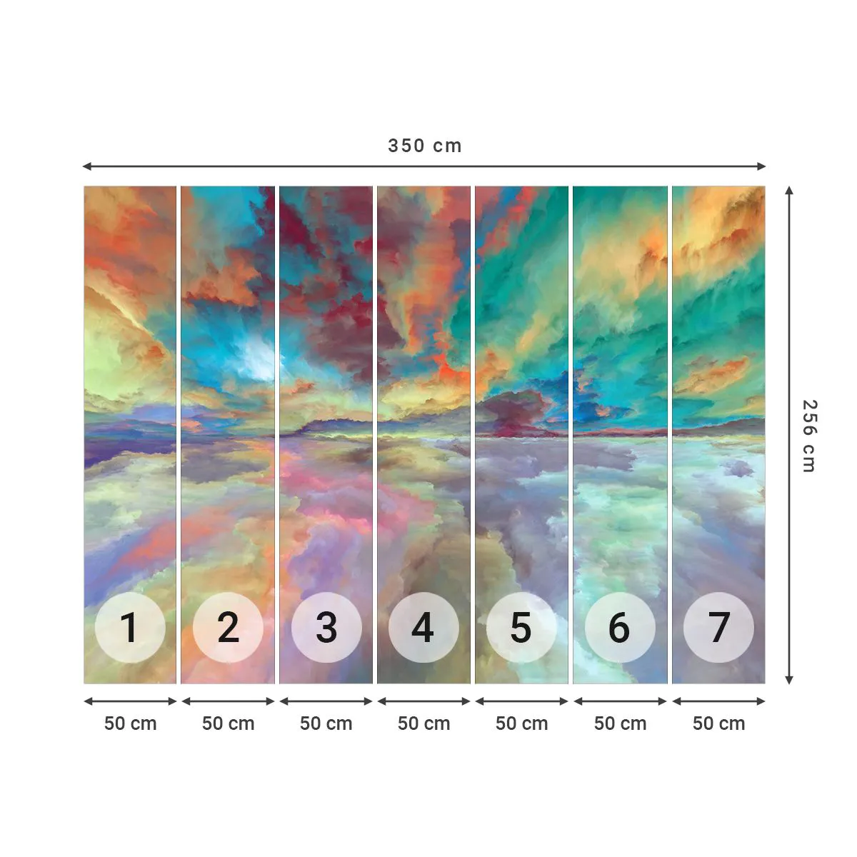 Fototapeta Samolepicí Deluxe Sticker - Dvě nebe - Abstrakce, Kus, Surrealismus - 350x256 cm