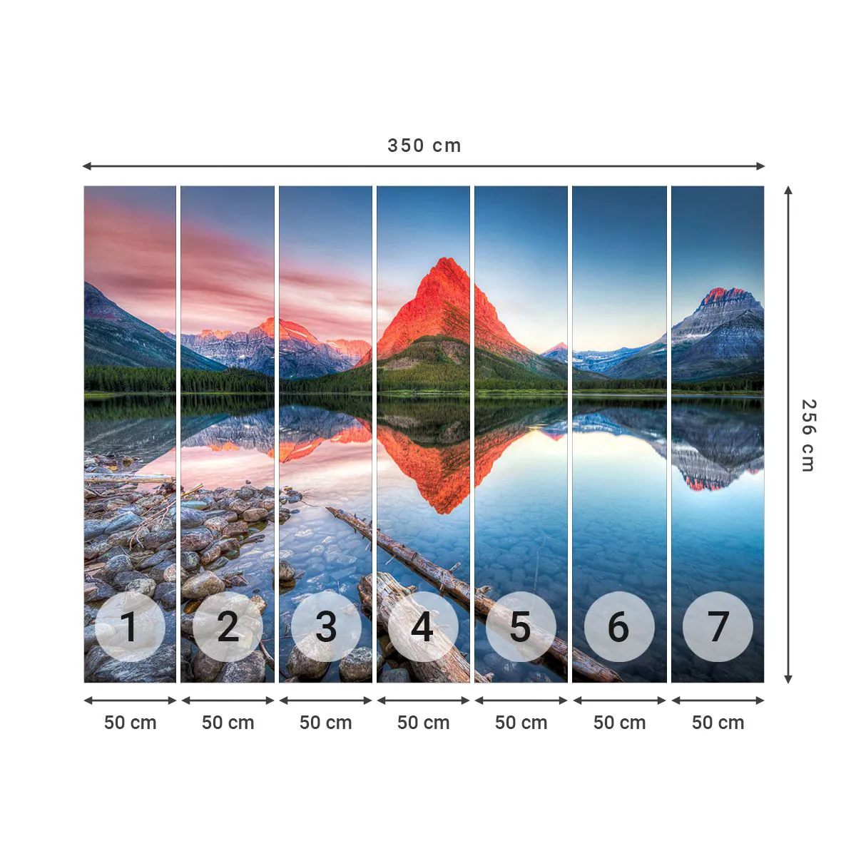 Papel de Parede Standard Eco - Calor e frio - Paisagem, Montanhas, Floresta - 350x256 cm