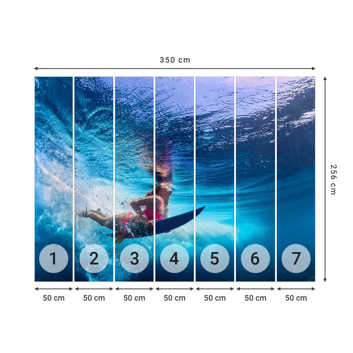 Fototapeta Premium Sand - Głębia radości - Surfing, Kobieta, Sport - 350x256 cm