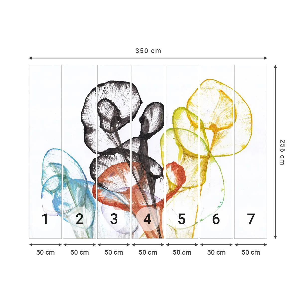 Tapet Standard Eco - Flori cu suflete - Flori, Abstracția, Grafică - 350x256 cm