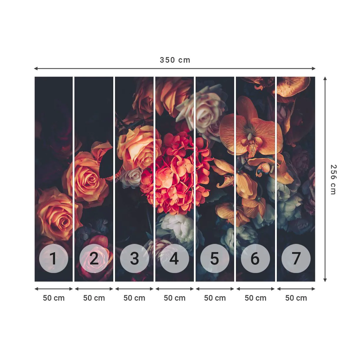 Fotomural Standard Eco - Como los maestros holandeses - Ramo de flores, flores, rosas - 350x256 cm