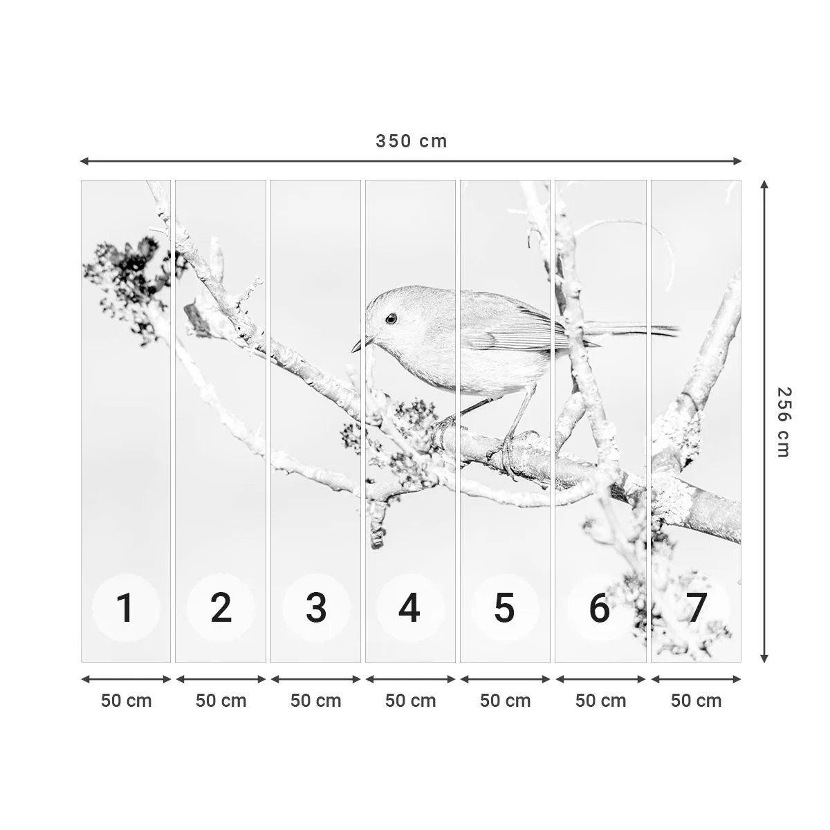 Fototapeta Standard Eco - Zimné ráno - Svetlý, Vták, Príroda - 350x256 cm