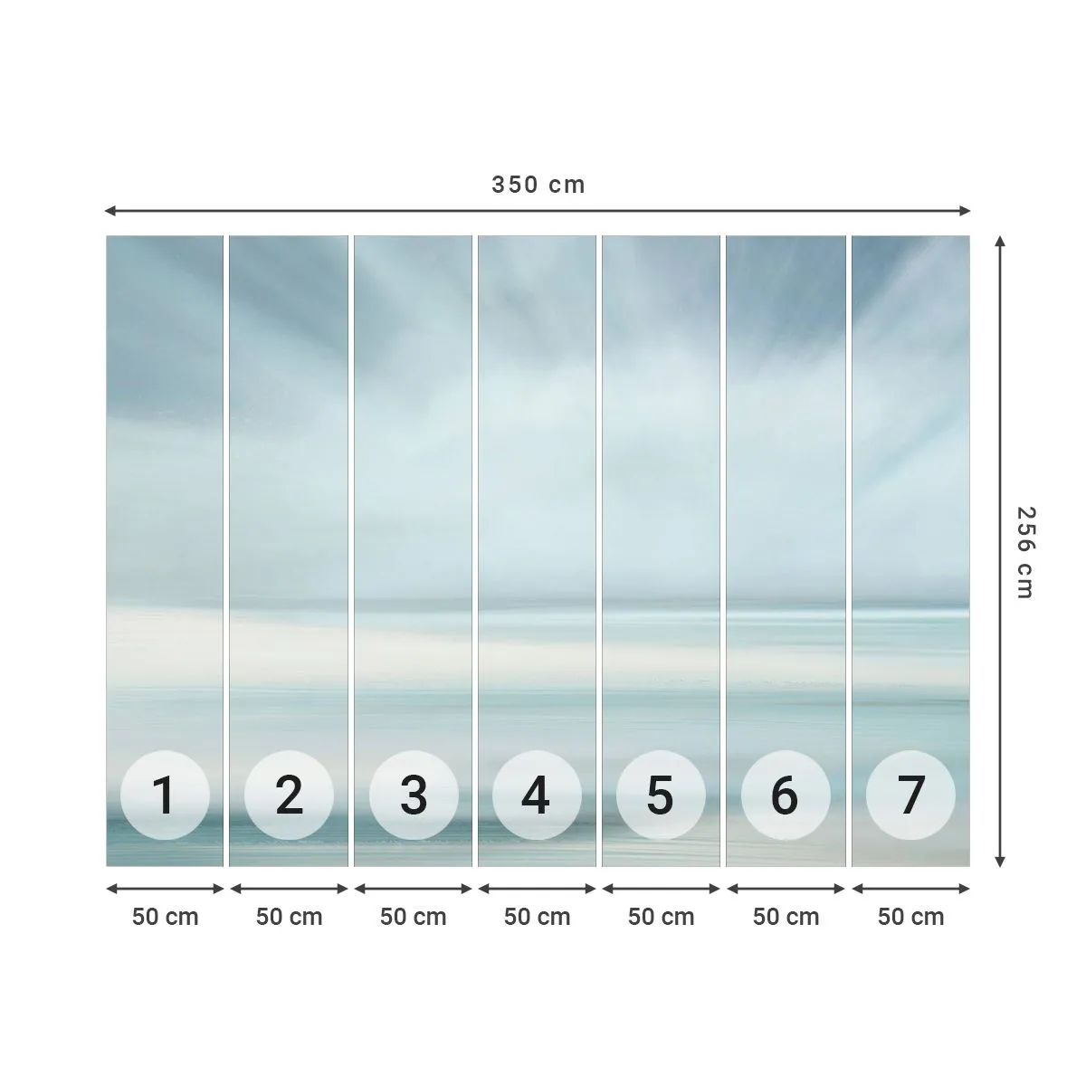Photo Wallpaper Standard Eco - Calm up to the Horizon - Bright, Piece, Sky - 350x256 cm