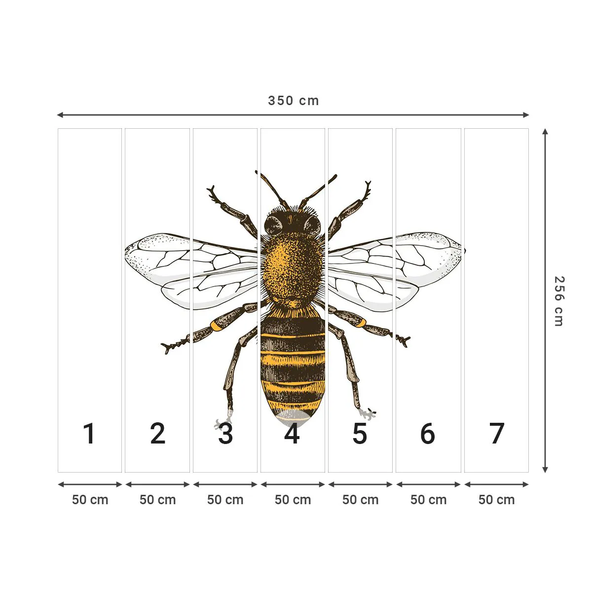 Tapet Standard Eco - Frumoasă și bună - Albină, Insectă, Natură - 350x256 cm