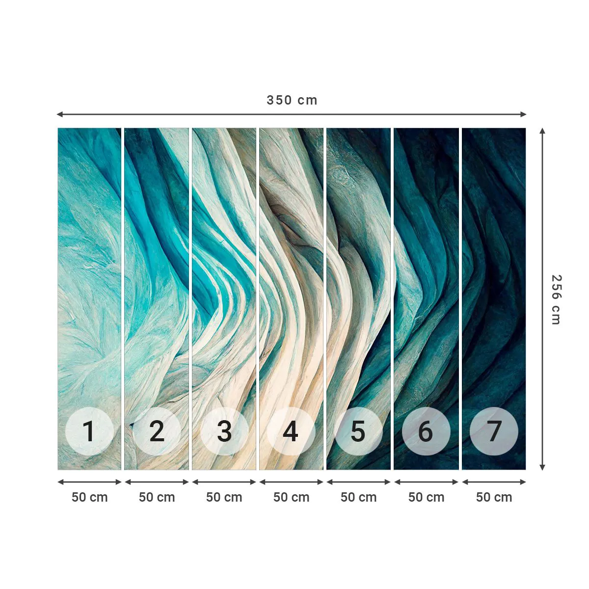 Tapet Standard Eco - Insațiabilitate albastră - Bucată, 3D, Abstracția - 350x256 cm