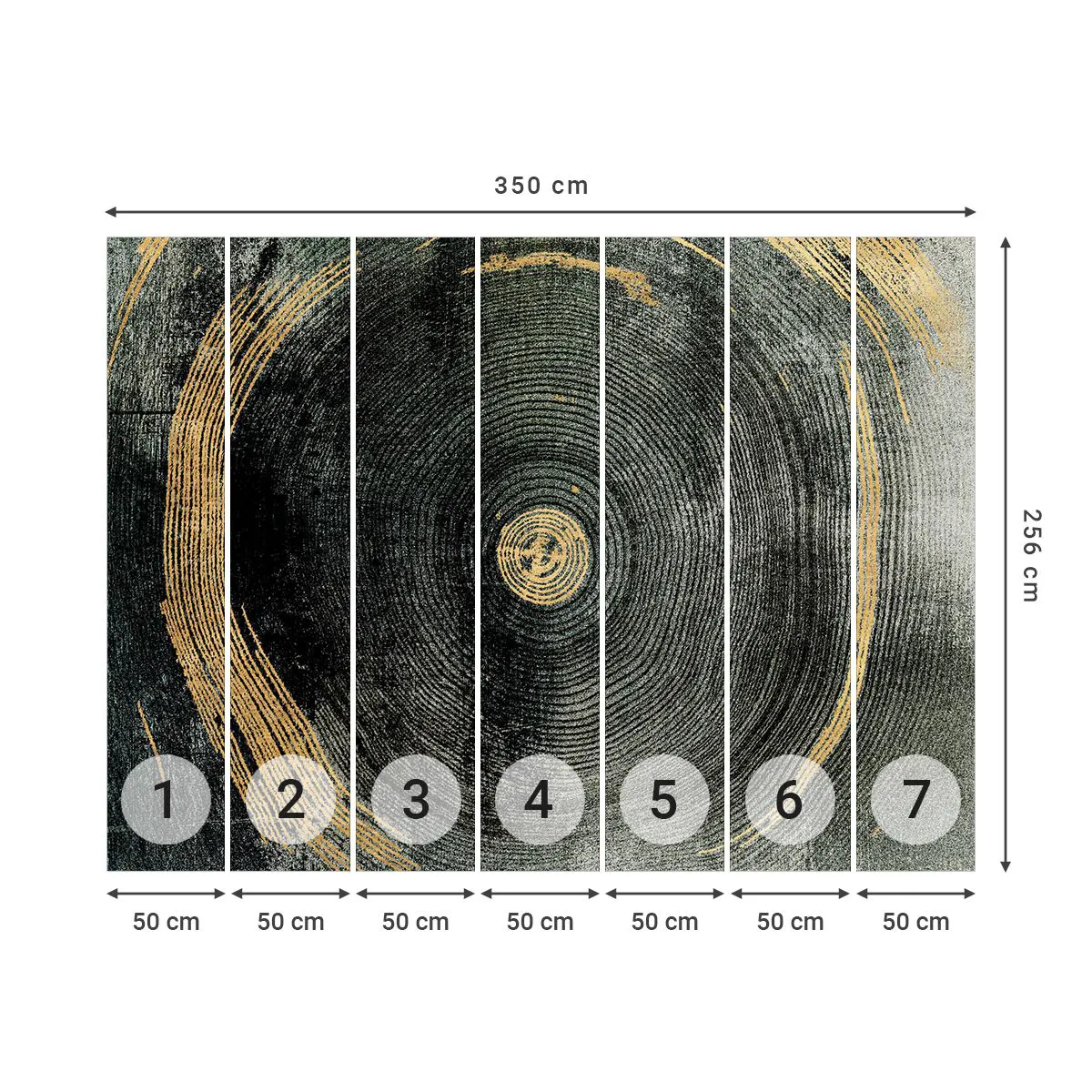 Fotótapéta Premium Sand - Változás és időtartam - Sötét, Faipari, Art Deco - 350x256 cm