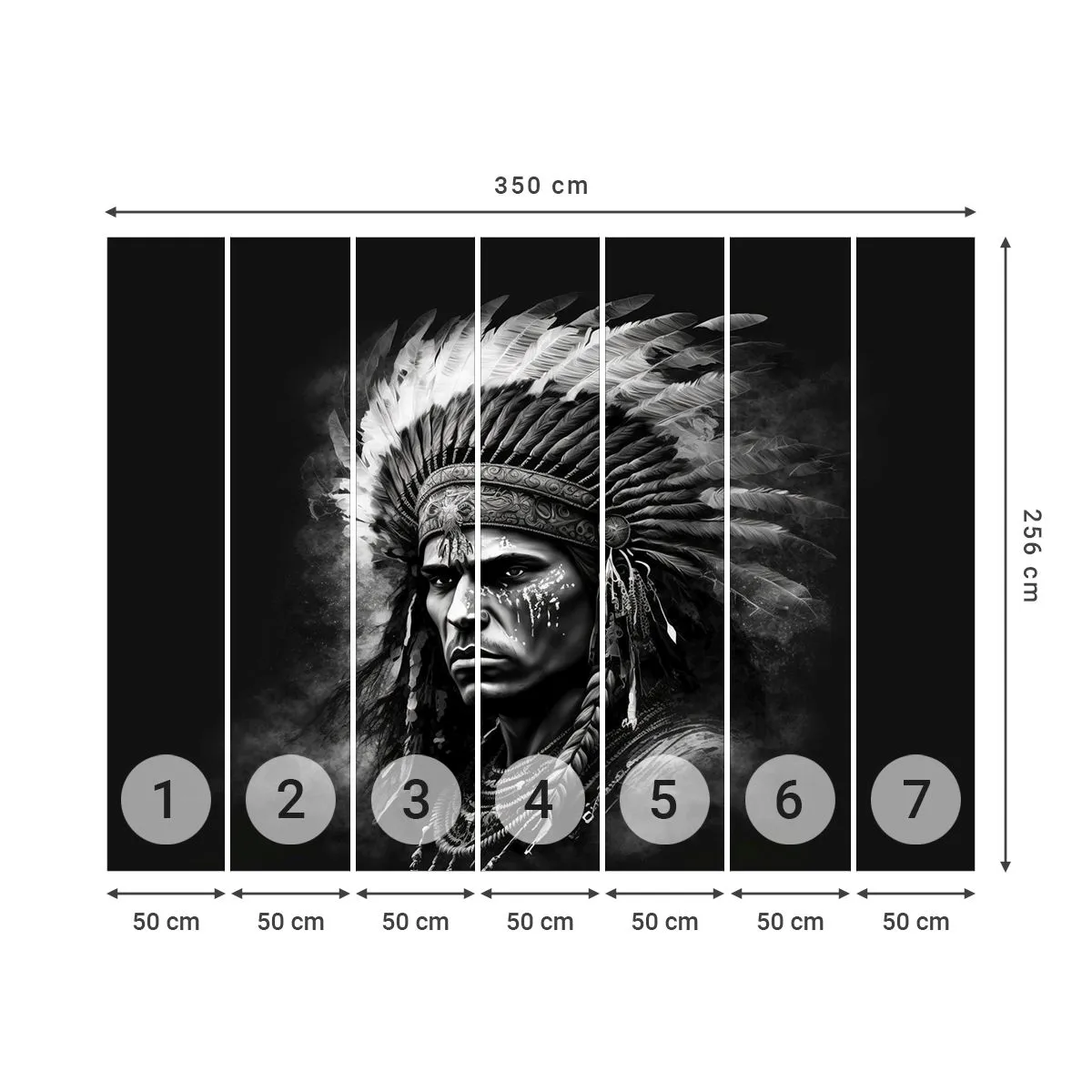 Tapet Premium Canvas - Conducător și luptător - indian, Triburi, Etnic - 350x256 cm