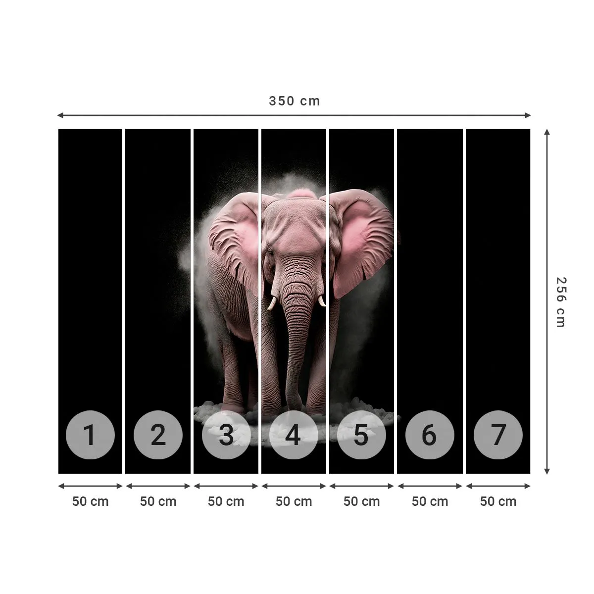 Fototapeta Premium Sand - Nie myśl o różowym słoniu! - Słońce, Safari, Afryka - 350x256 cm