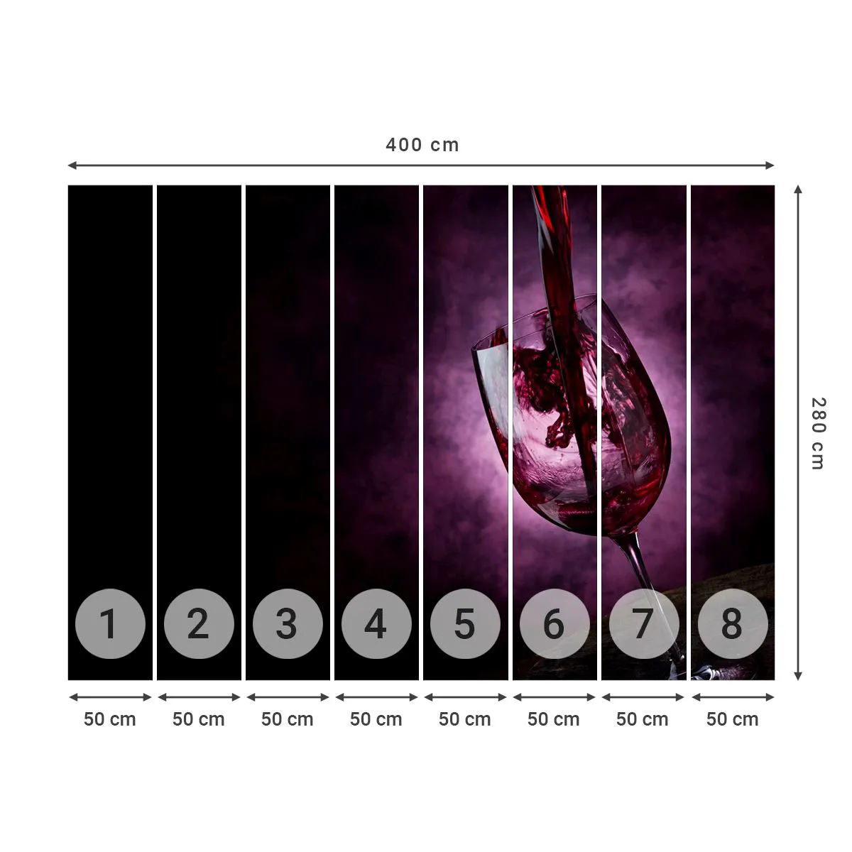 Fototapete Premium Canvas - Scharlachrot? Karminrot? Nein, Rubin. - Glas, Rotwein, Stück - 400x280 cm