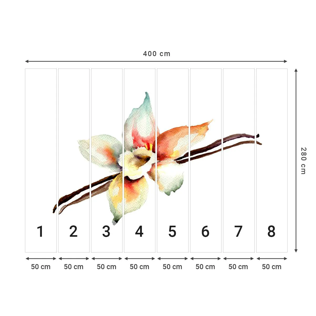 Tapet Premium Sand - Dulceața stropită - Floare de vanilie, Floare, baton de vanilie - 400x280 cm