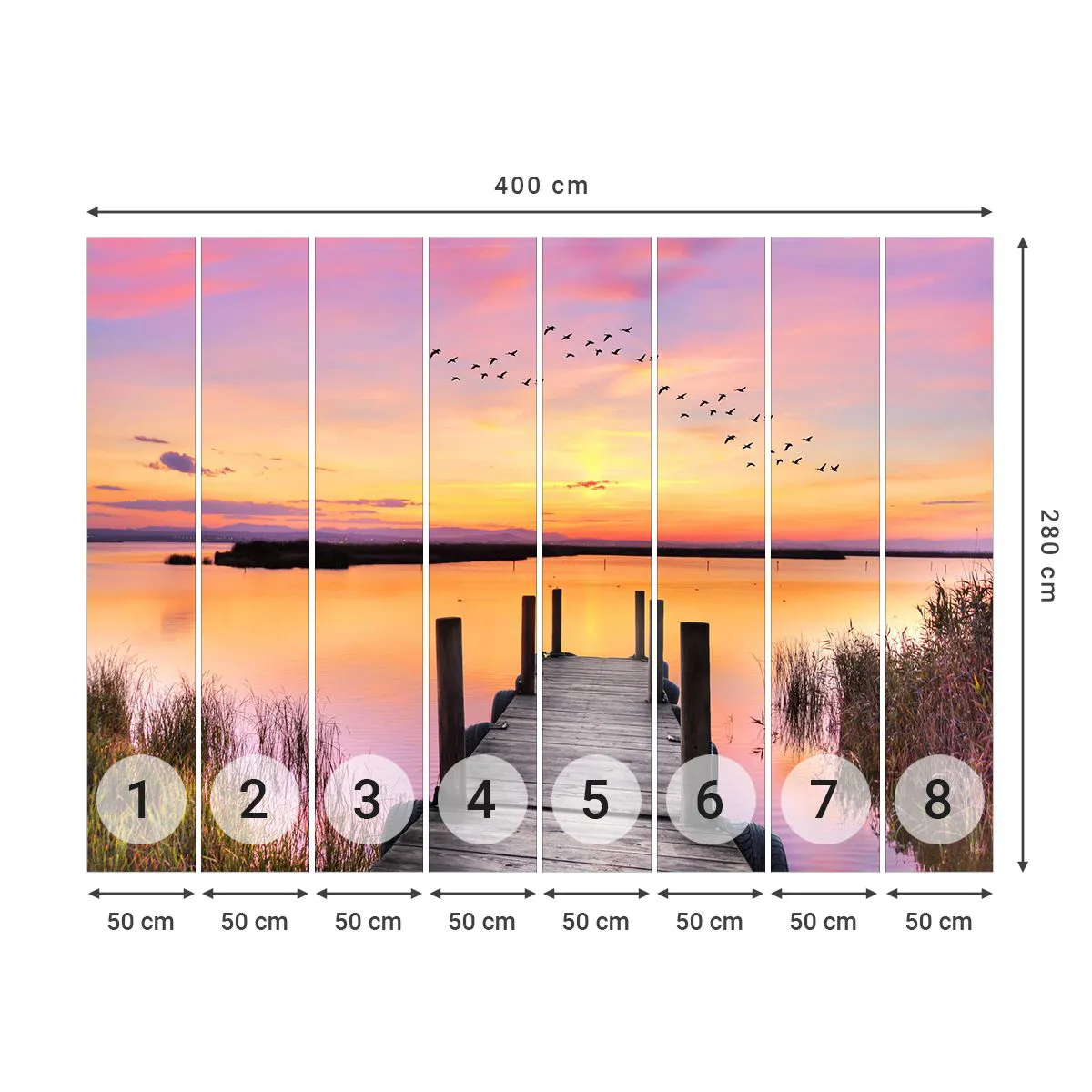 Fototapeta Premium Canvas - Fiołkowy cichy świt - Krajobraz, Jezioro, Natura - 400x280 cm