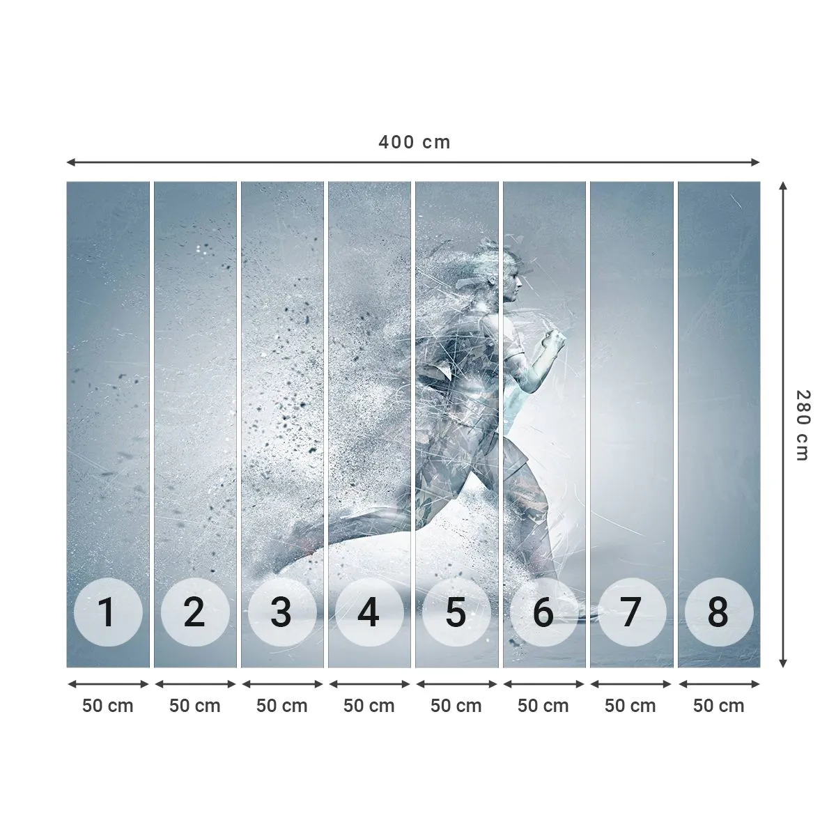 Fotomural Premium Sand - Energía cristalina - Abstracción, Gráficos, Corredor - 400x280 cm