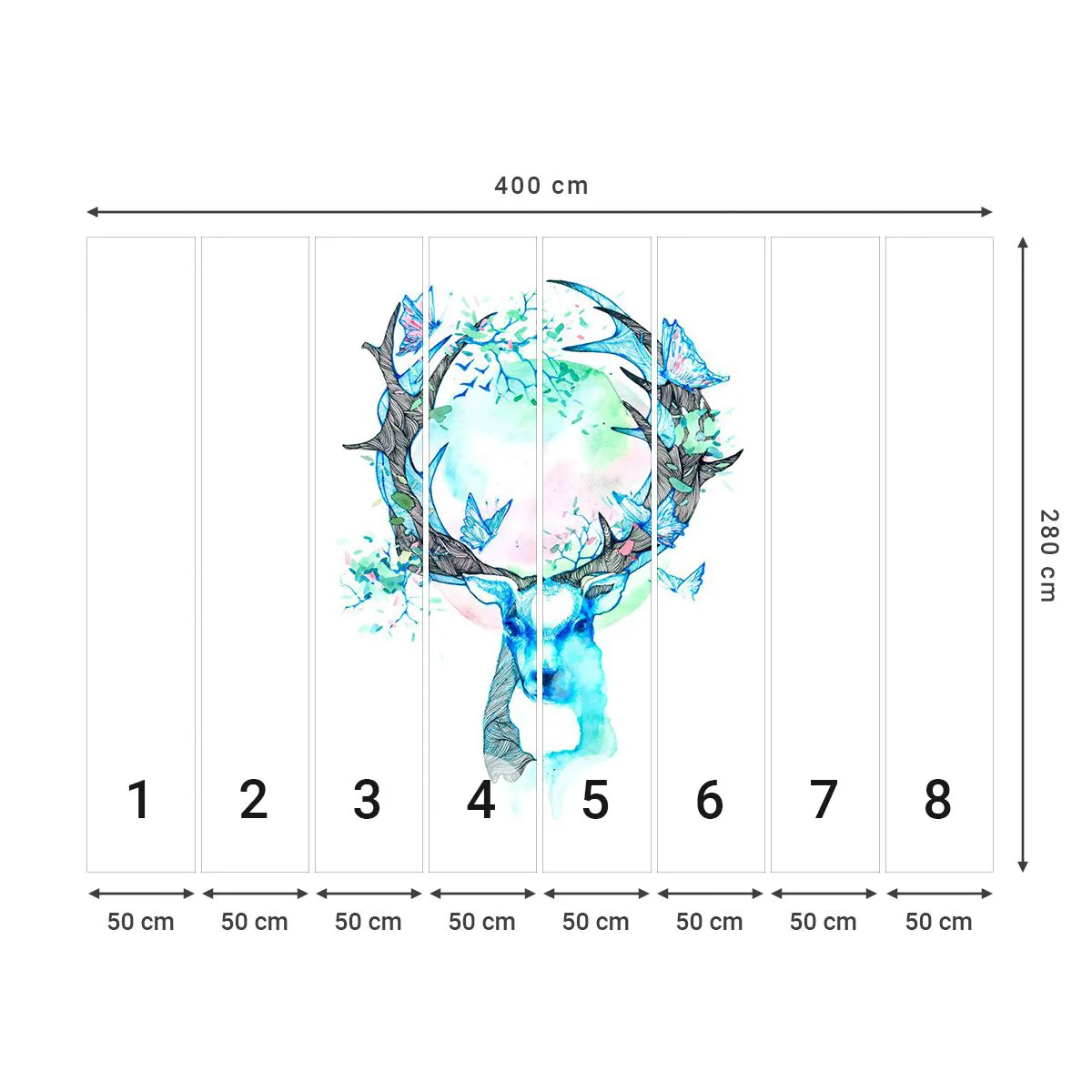 Fototapeta Standard Eco - Siła i delikatność natury - Abstrakcja, Jeleń, Natura - 400x280 cm