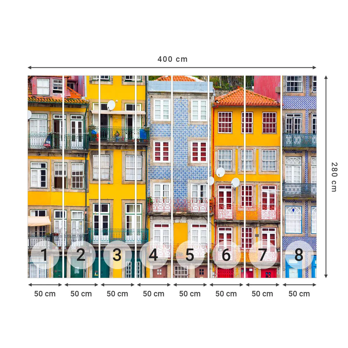 Fotótapéta Premium Canvas - Az óváros színei - Város, Porto, Építészet - 400x280 cm