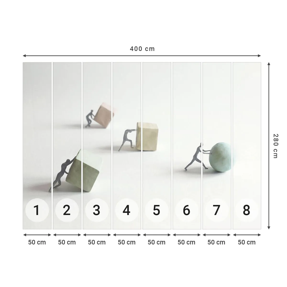 Fotobehang Premium Canvas - Puur leven - Abstractie, Mensen, Werk - 400x280 cm