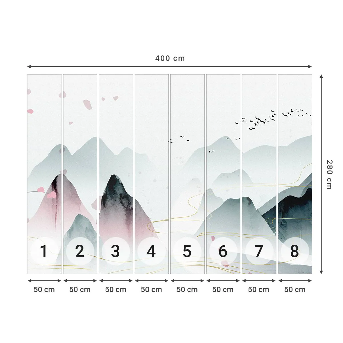 Fototapeta Standard Eco - Přes vrcholy - Krajina, Ptactvo, hory - 400x280 cm