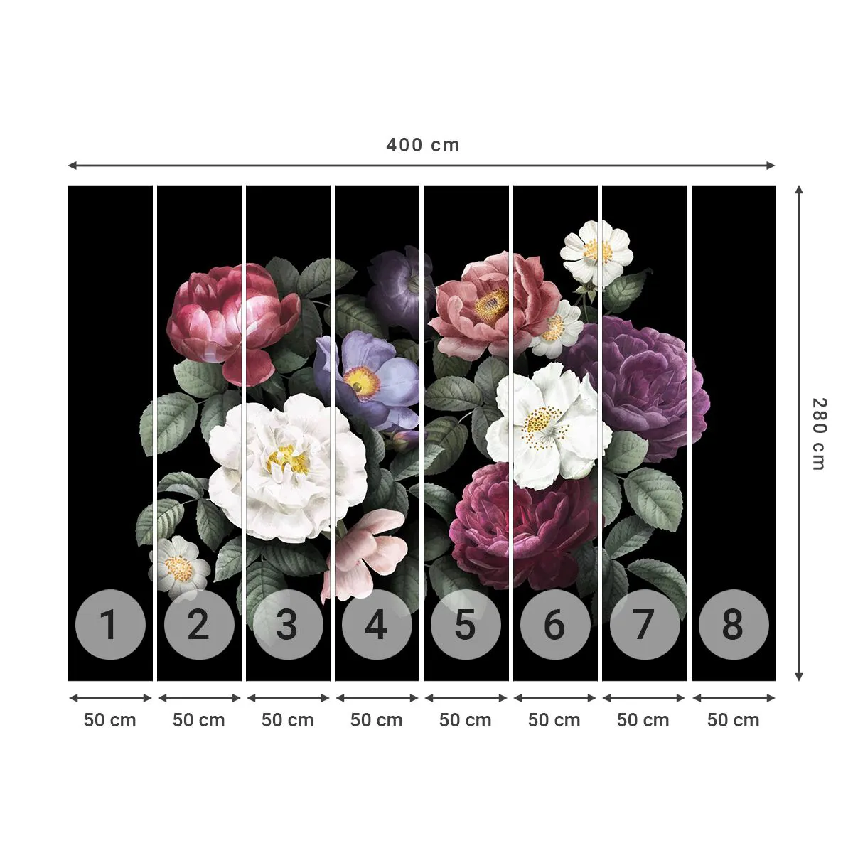 Fotomurali Premium Sand - Dal giardino inglese - Fiori, Mazzo di fiori, Composizione floreale - 400x280 cm