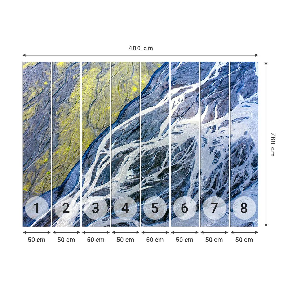 Photo Wallpaper Premium Sand - Cave Paintings of Nature - Abstraction, Piece, Glacier - 400x280 cm