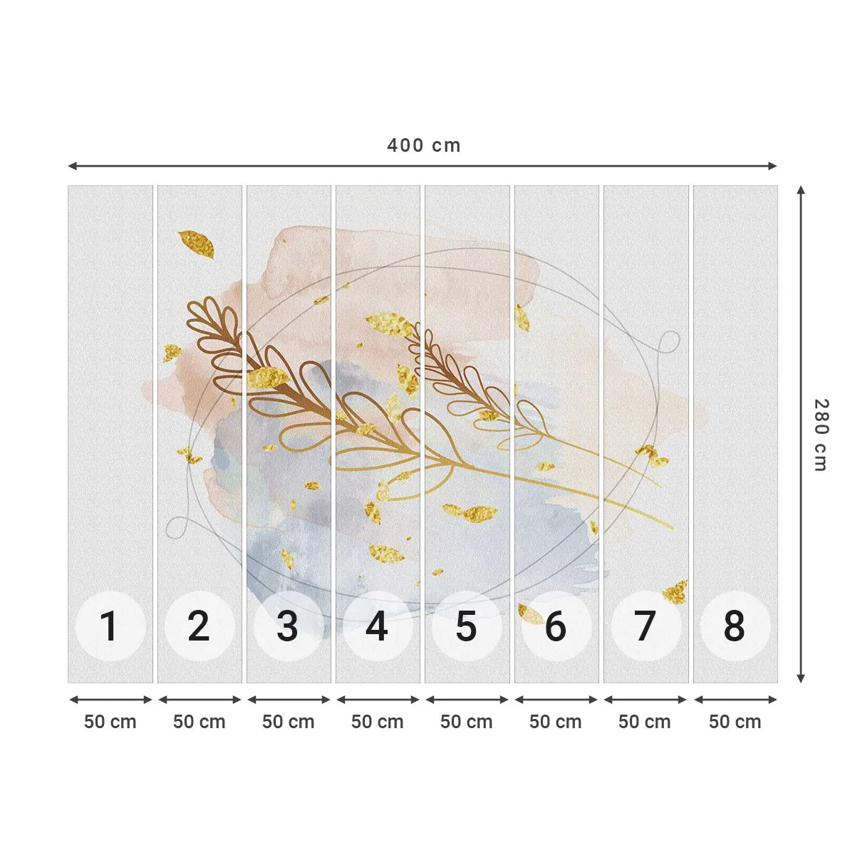 Photo Wallpaper Premium Canvas - Golden Blast - Bright, Minimalistic, Modern - 400x280 cm