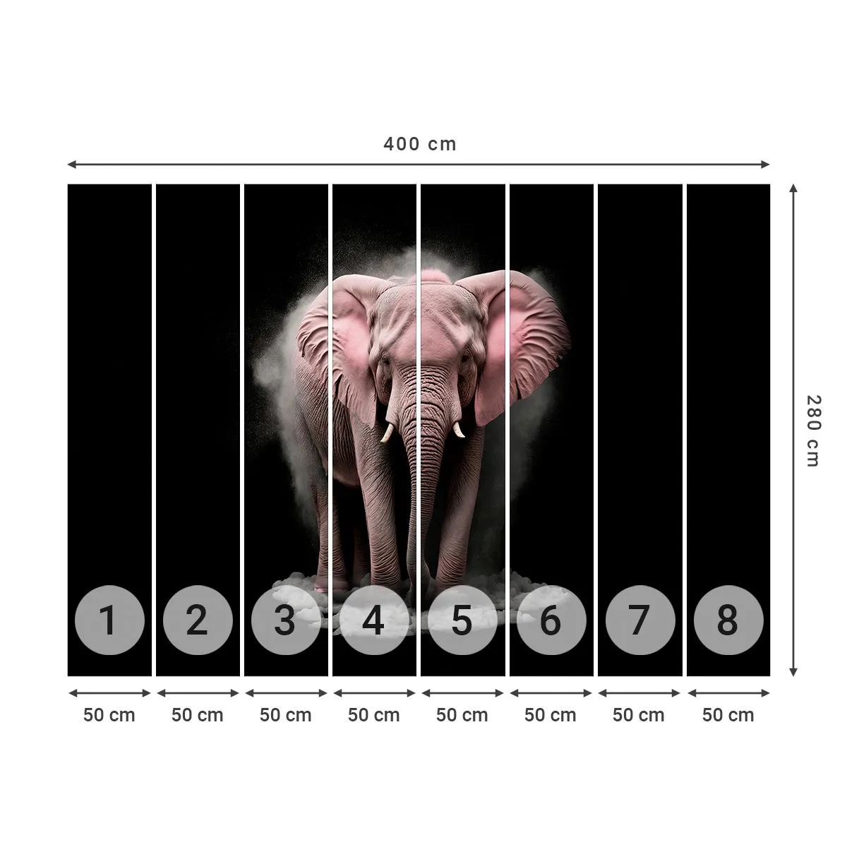 Fototapeta Premium Sand - Nie myśl o różowym słoniu! - Słońce, Safari, Afryka - 400x280 cm