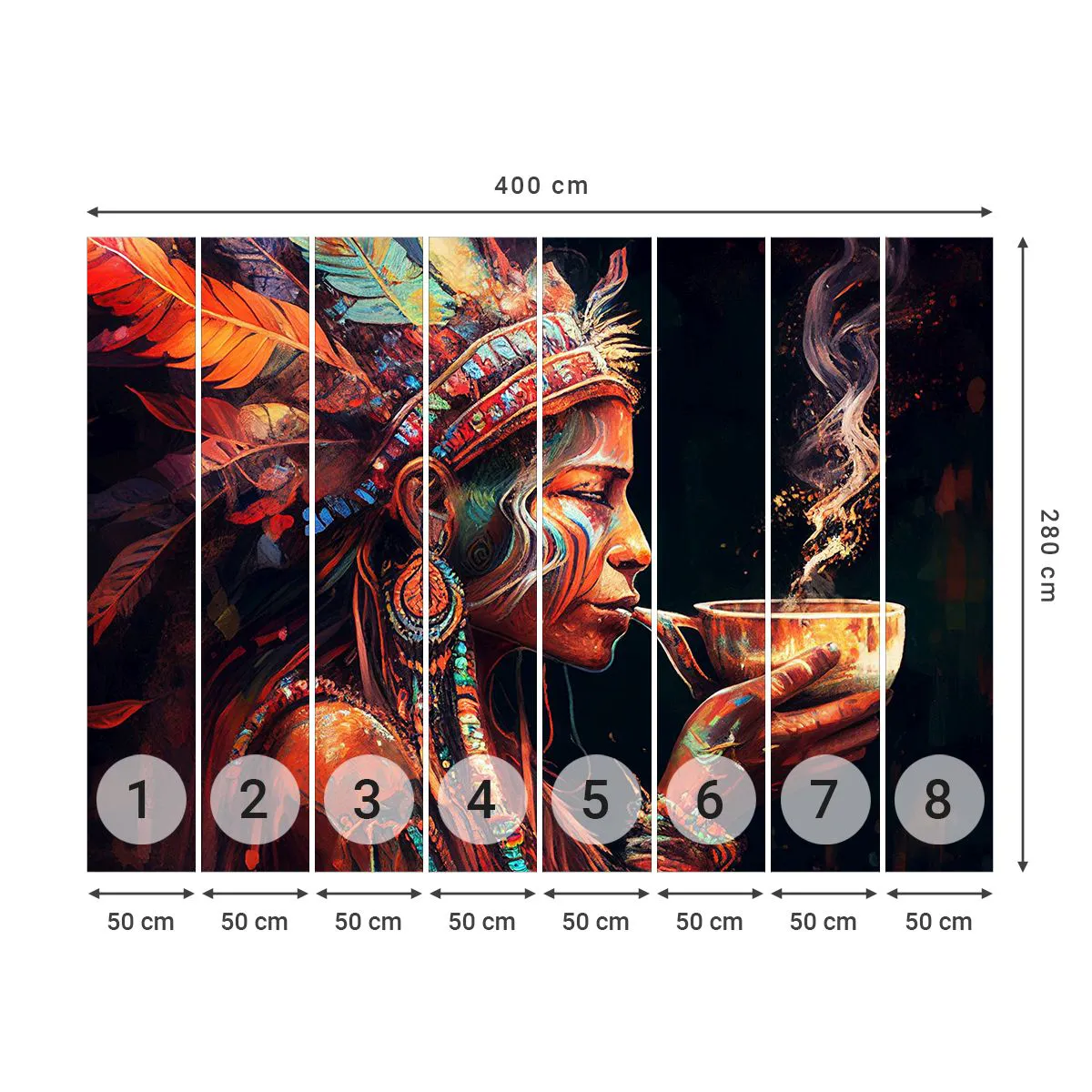 Fotomurali Standard Eco - Rituale magico - Sciamano, indiano, Ayahuasca - 400x280 cm