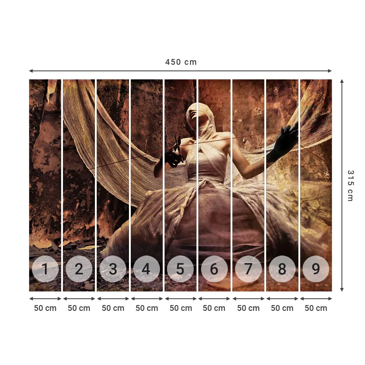 Tapet Premium Canvas - Zeița destinului - Teatru, Bucată, Om - 450x315 cm