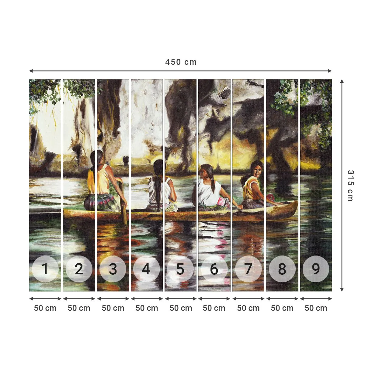 Tapet Standard Eco - Într-un paradis polinezian - Călătorii, Peisaj, Râu - 450x315 cm