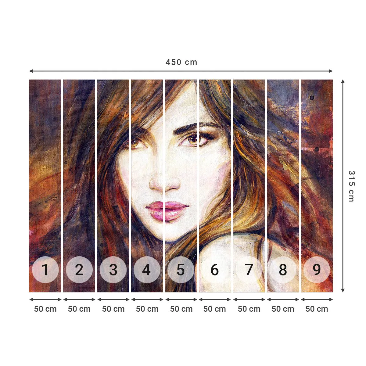 Tapet Autoadeziv Deluxe Sticker - Un bănuț pentru gândurile tale - Chipul de femeie, Portretul unei femei, Păr - 450x315 cm