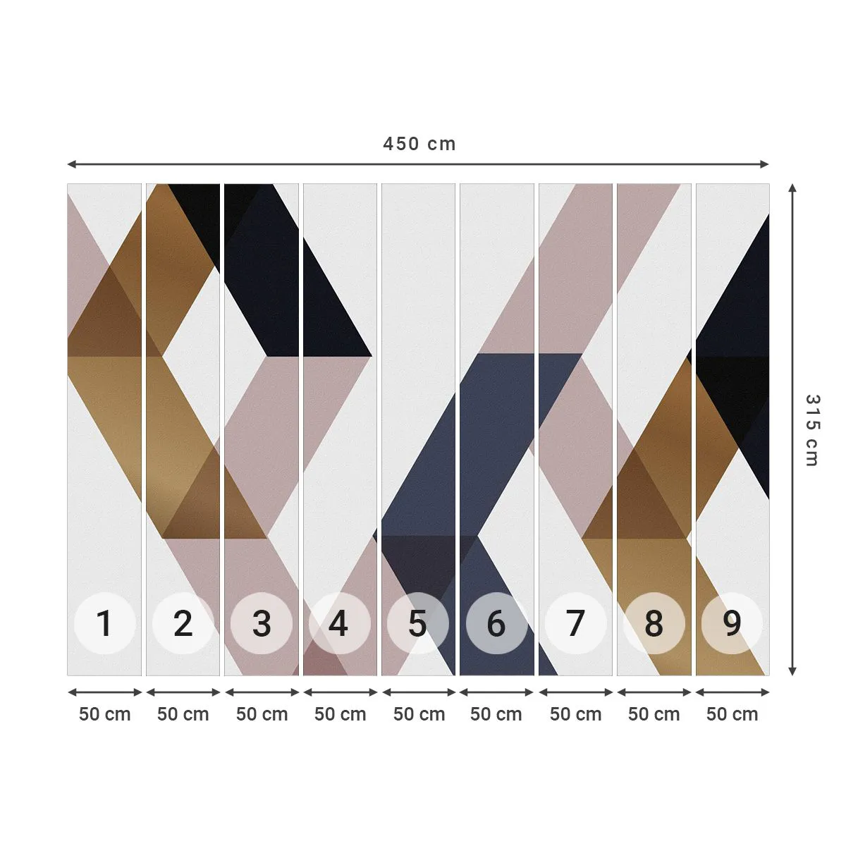 Fotomurali Premium Canvas - Piani e angoli - Astrazione, Pezzo, Arte Moderna - 450x315 cm