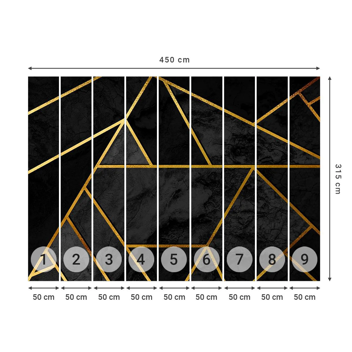 Photo Wallpaper Premium Sand - Darkness and Brighness - Abstraction, Piece, Modern Pattern - 450x315 cm