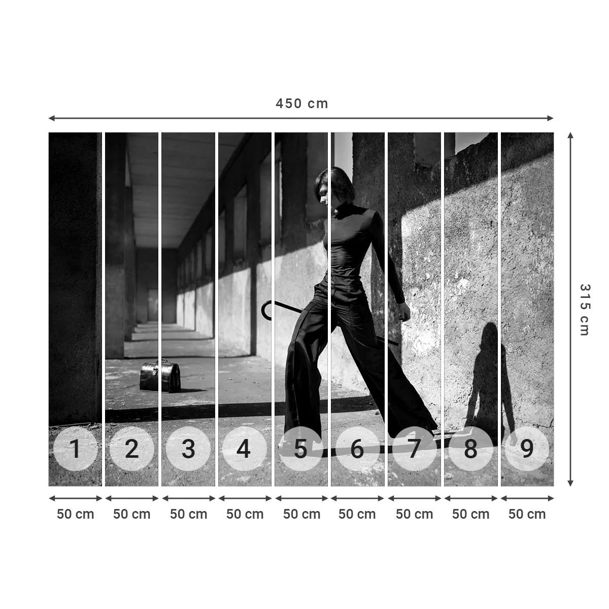 Selbstklebende Fototapete Deluxe Sticker - Urbane Eleganz - Frau, Mode, Modell - 450x315 cm