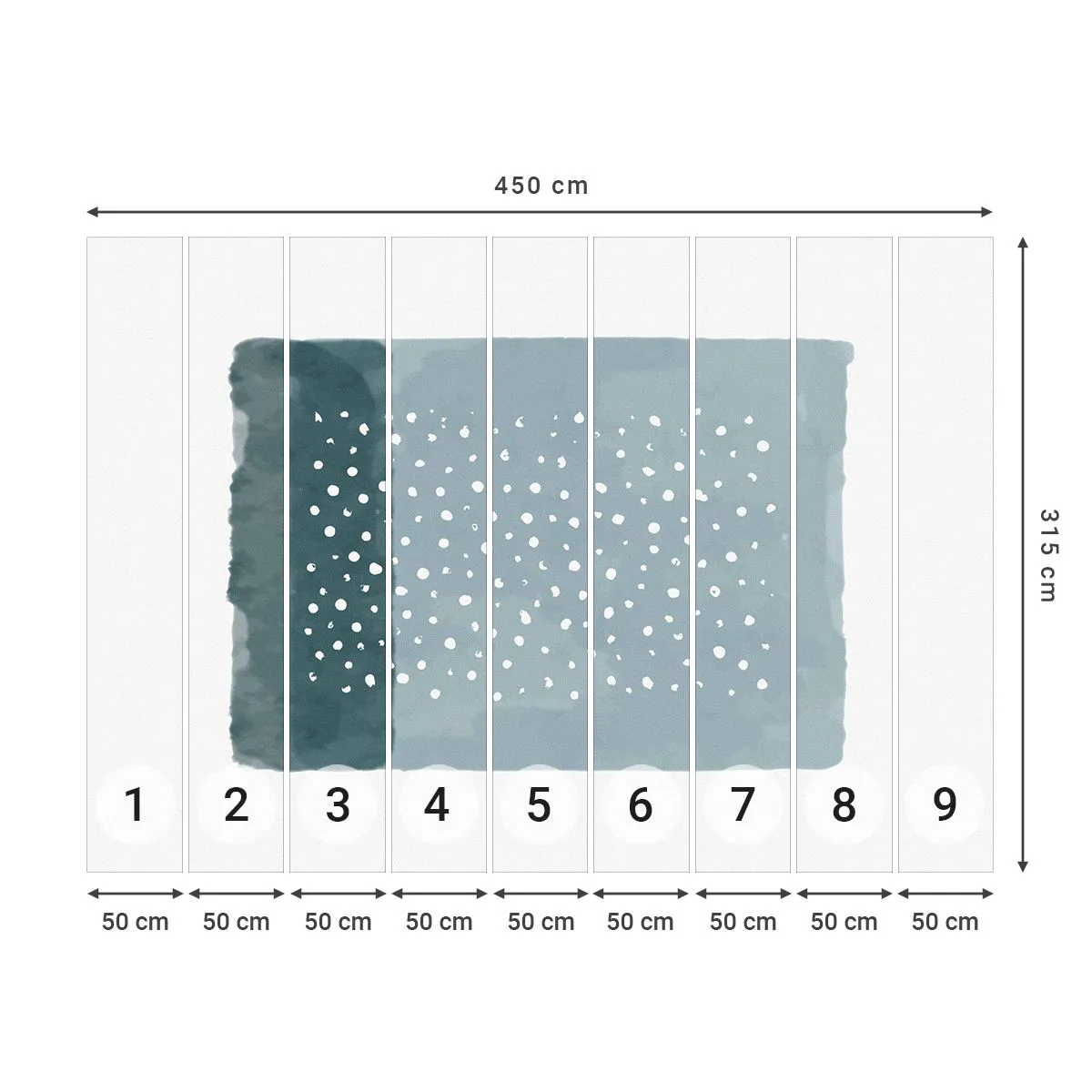 Selbstklebende Fototapete Deluxe Sticker - Auf Blau gewachsen - Abstraktion, Stück, Minimalismus - 450x315 cm