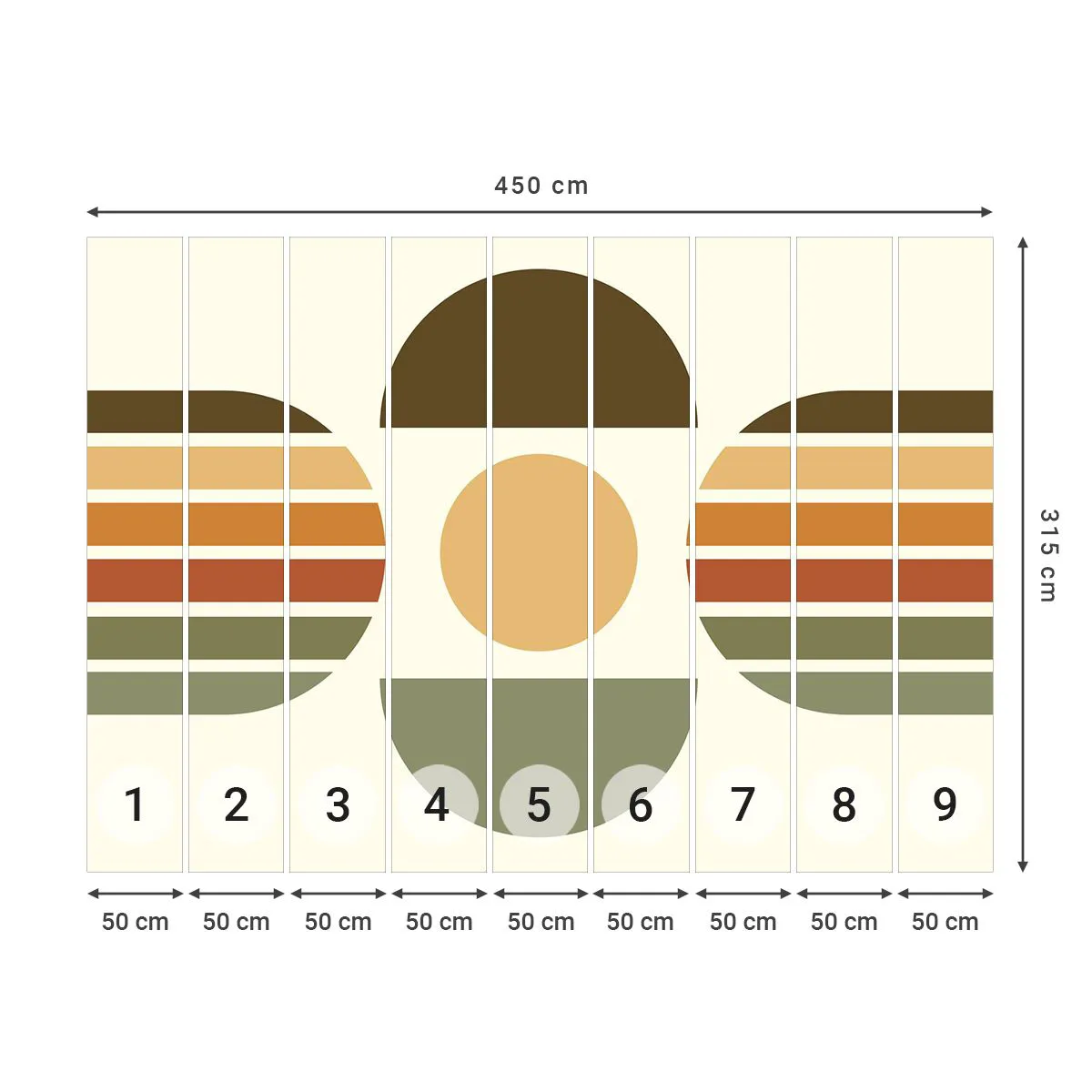 Fototapet Premium Canvas - I jordens färger - Abstraktion, Bit, Grafik - 450x315 cm